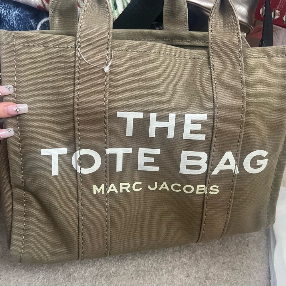 Marc Jacobs Khaki Canvas 'The Tote Bag' Messenger Tote
